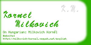 kornel milkovich business card