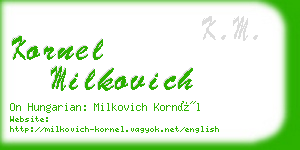 kornel milkovich business card